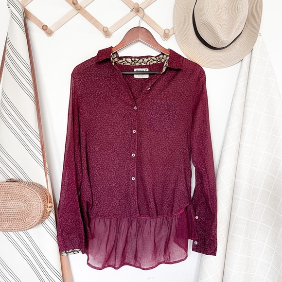 Anthropologie Tops - Anthropologie Holding Horses Peplum Back Blouse